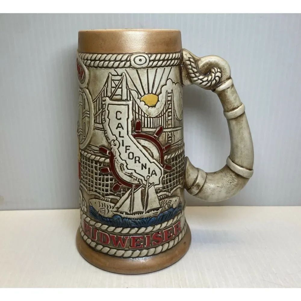 Vintage Budweiser San Francisco California Beer Stein Ceramarte Brazil Mug 70’s